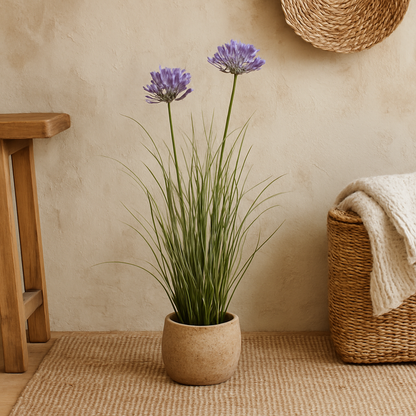 Artificial Flowers 90cm Purple Agapanthus Plant (pot not included)