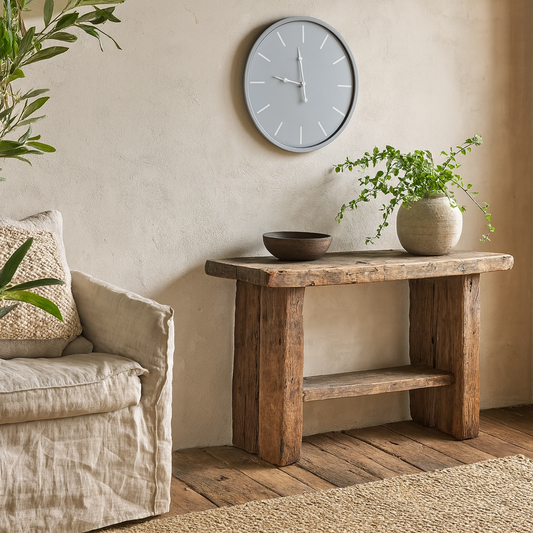 Minimalist Grey Round Wall Clock