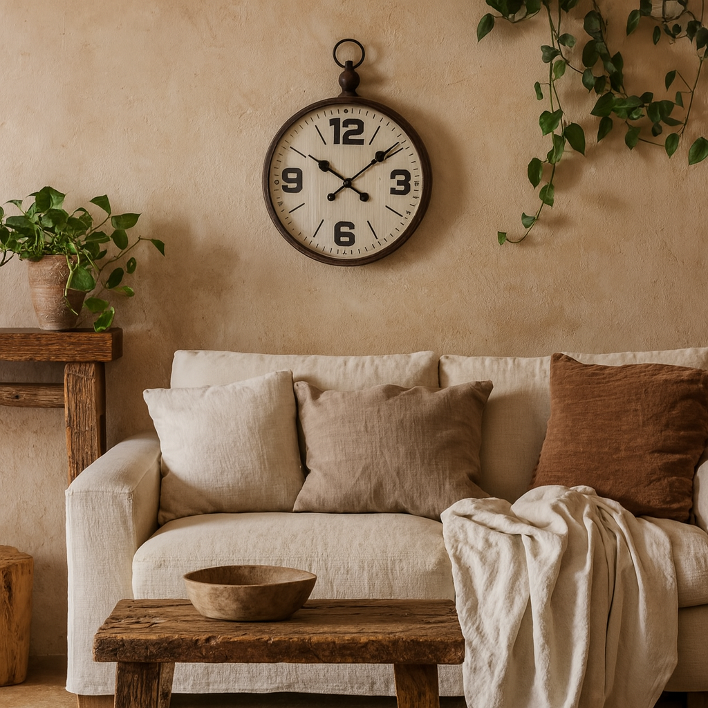 Vintage Pocket Watch Style Wall Clock with Rustic Metal Frame