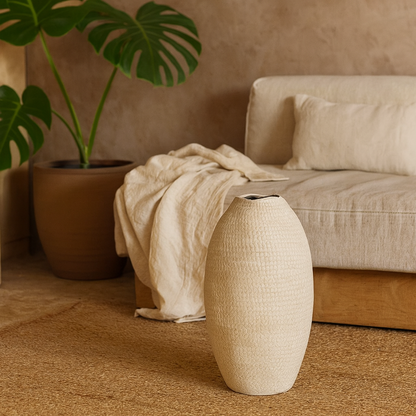 Fernwick Olpe White Dotted Ceramic Vase