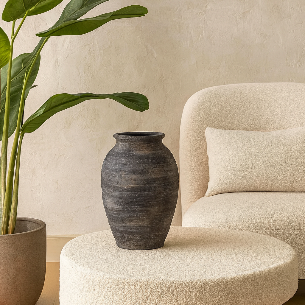 Bramble Dark Aged Medium  Layered Olpe Ceramic Vase