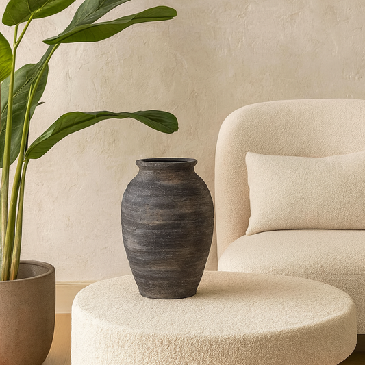 Bramble Dark Aged Medium  Layered Olpe Ceramic Vase