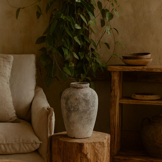 Sunvale Aged Tall Stoneware Ceramic Vase