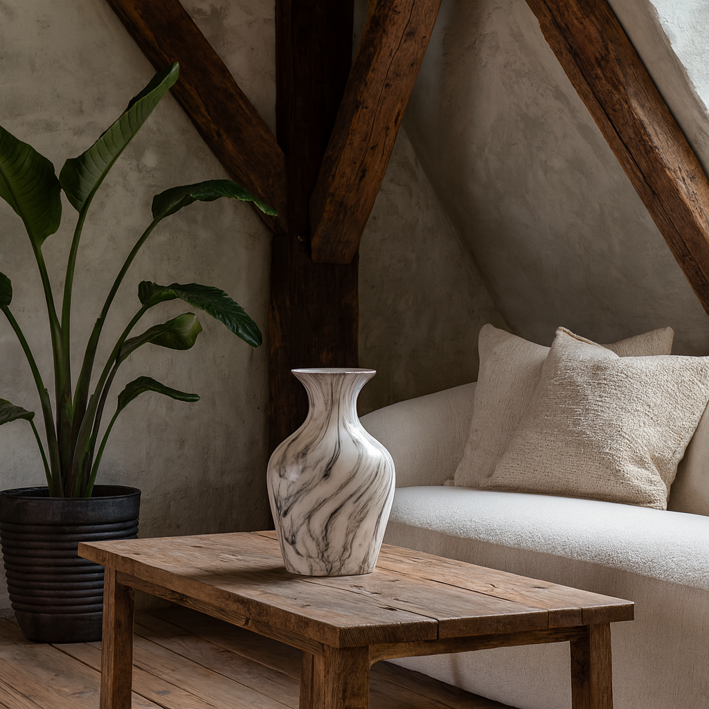 Marble Glaze Tall Large Ceramic Vase