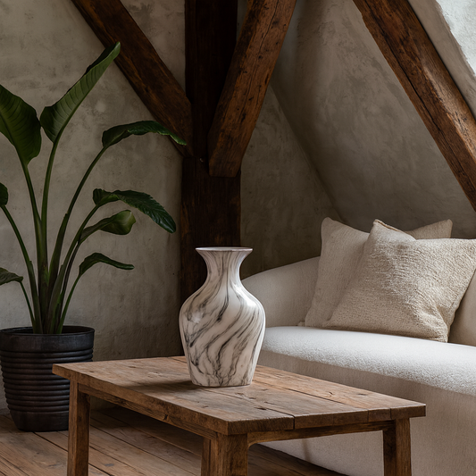 Marble Glaze Tall Large Ceramic Vase