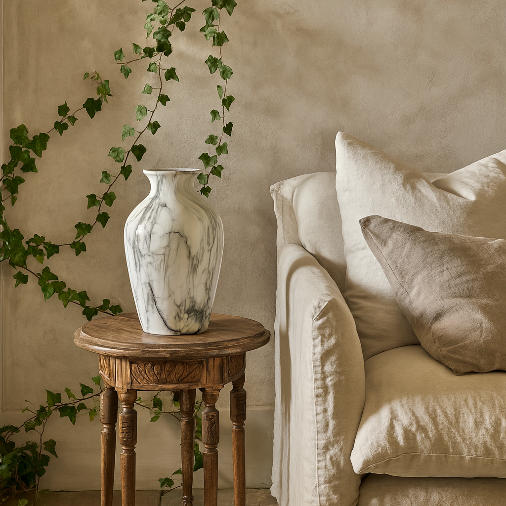 Marble Glaze Tall Ceramic Vase