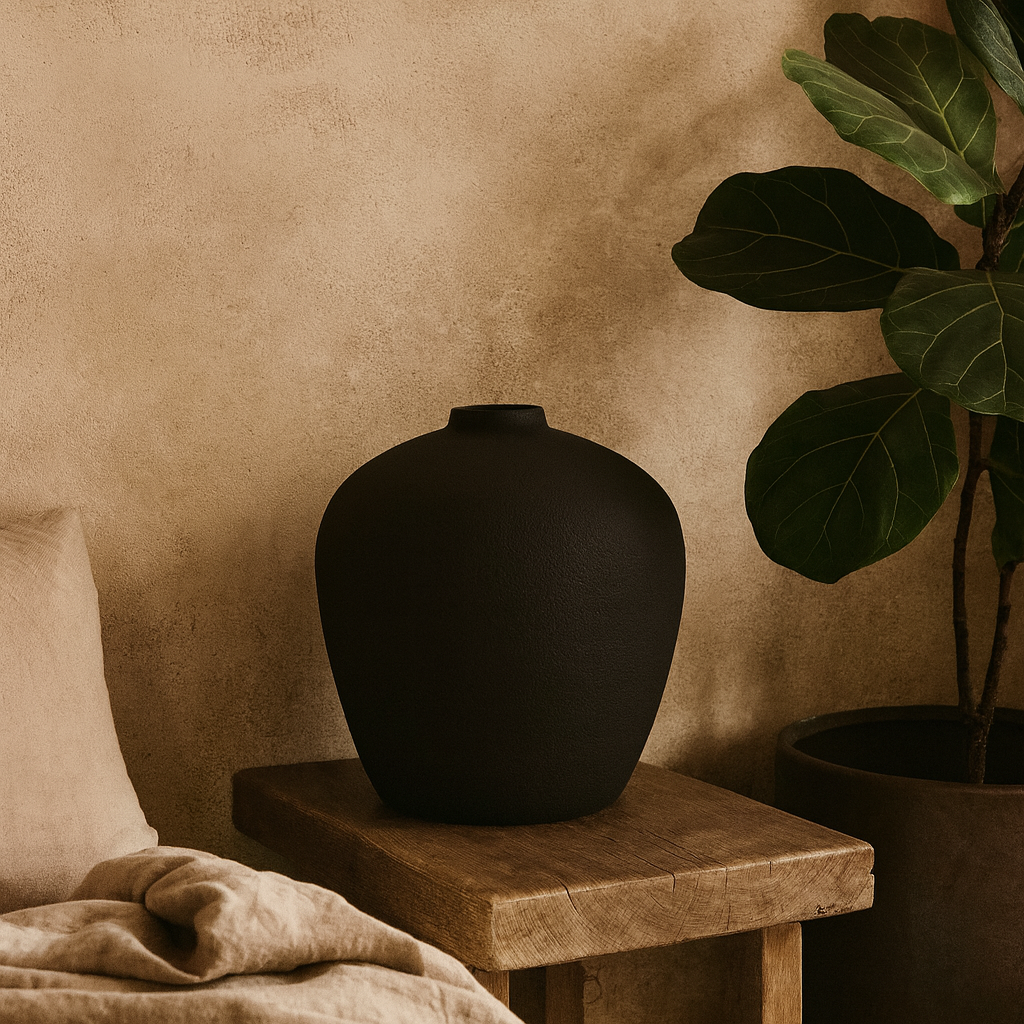 Laurelwood Matt Black Ceramic Vase