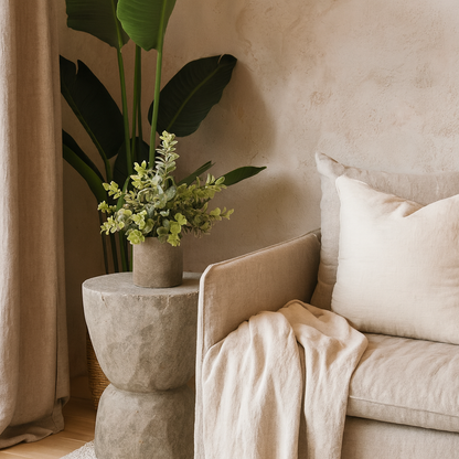 Eucalyptus Artificial Plant In Stone Effect Pot