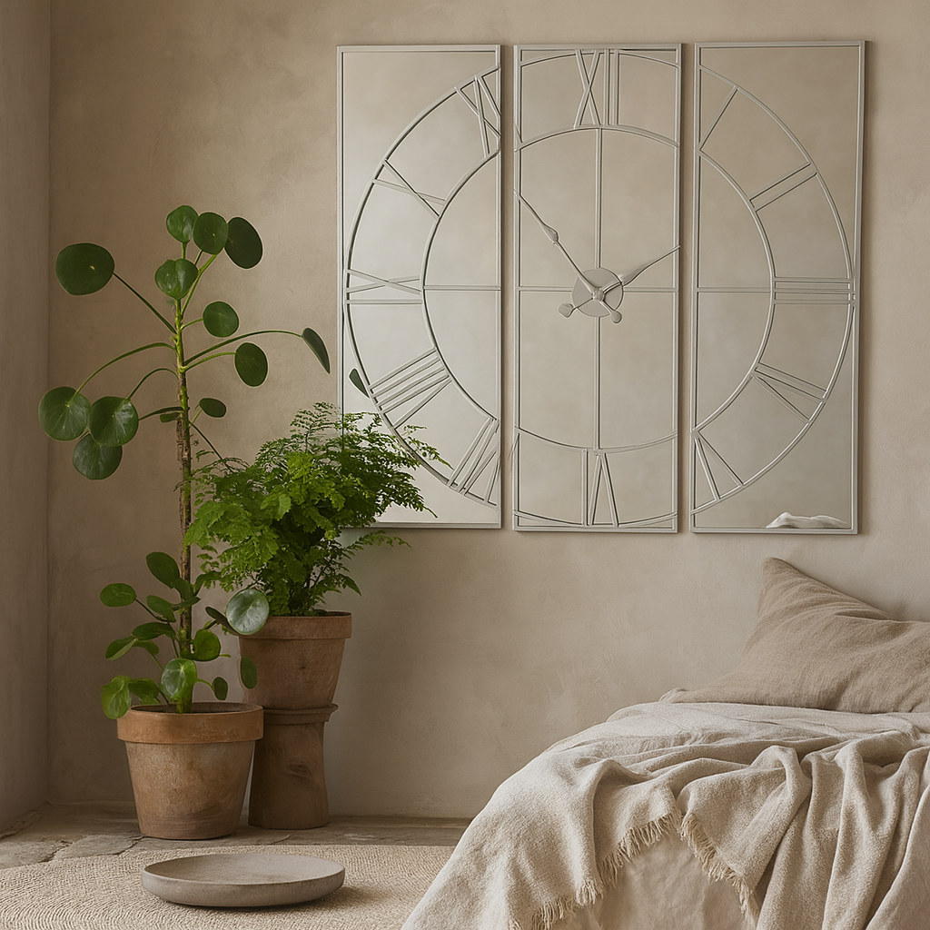 110cm Oversized Square Mirrored Wall Clock