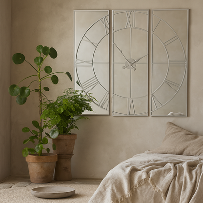 110cm Oversized Square Mirrored Wall Clock