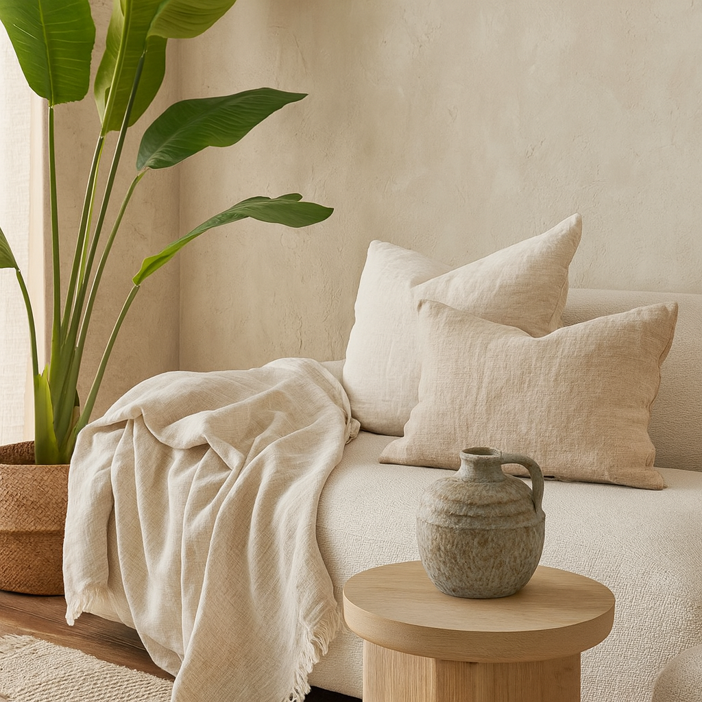 Kala Large Rustic Ceramic Jug Bottle Vase with Handle