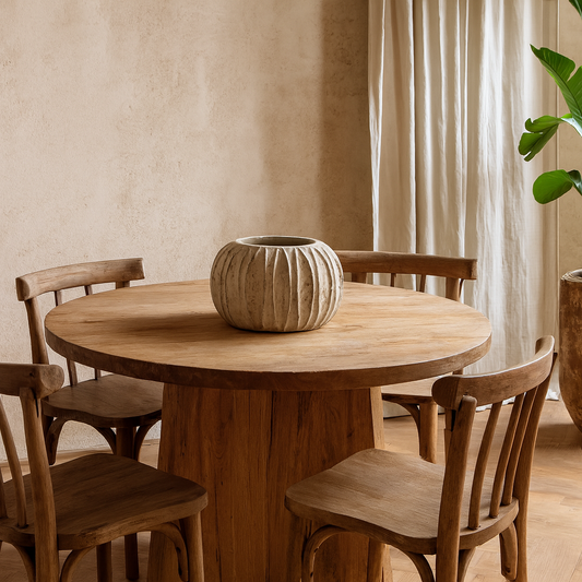 Wildbloom Wide White Ceramic Fin Vase