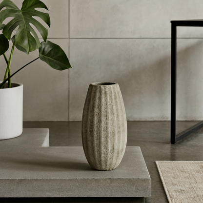 Vale of Lilies Medium Grey Aged Ceramic Vase