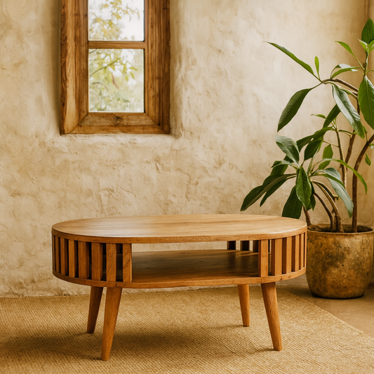 Kaunakakai Slatted Mango Wood Coffee Table