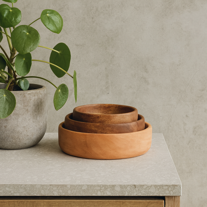 Hawaii Solid Wood Fruit Bowl Set of 3