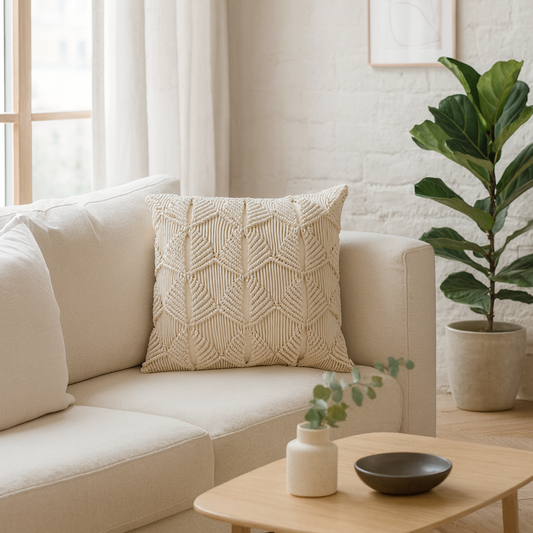 Set of 2 Rochefort Natural White Cushion Covers