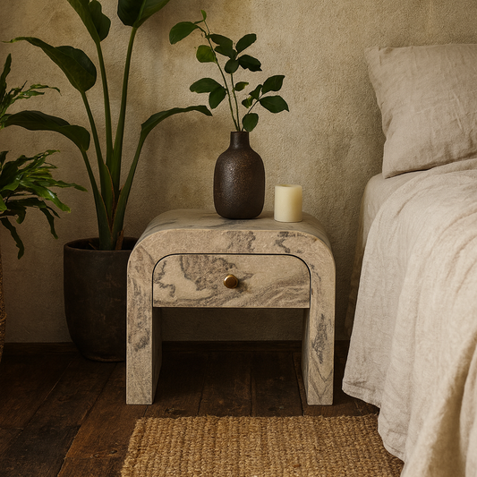 Eguisheim Marble Effect Bedside Tables