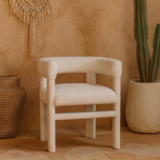 Sarlat White Boucle Cosy Occasional Chair