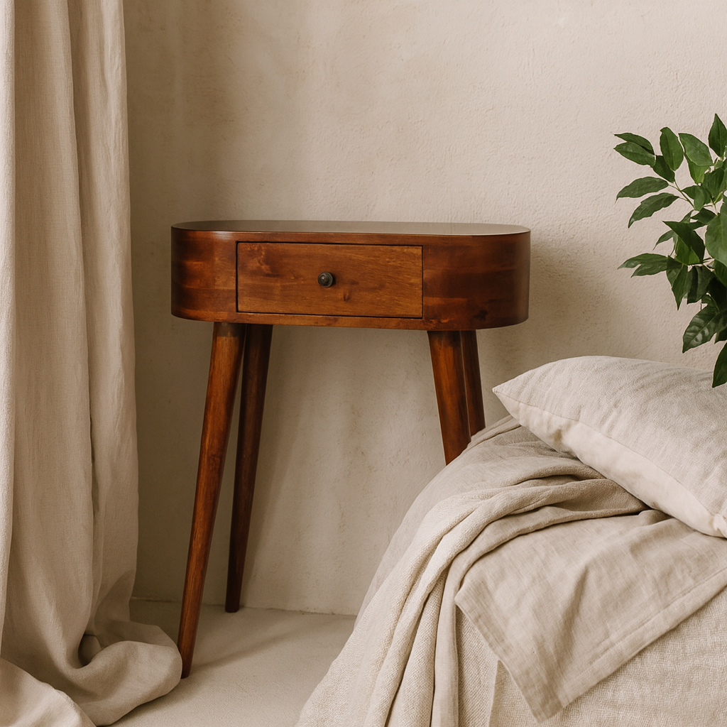 Chioggia Mini Chestnut Mango Wood Console Table with Drawer