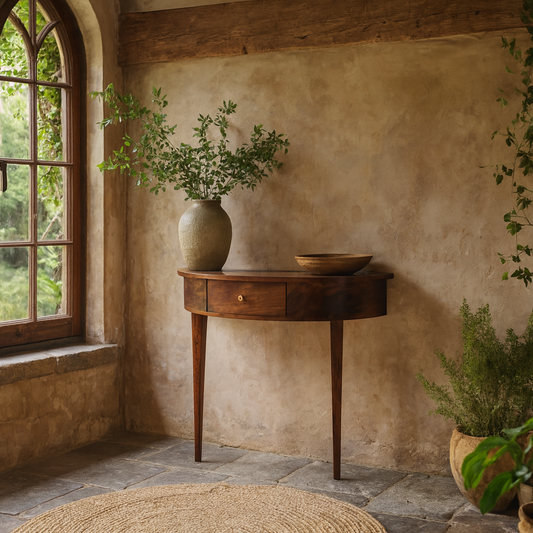 Pienza Hald Moon Mango Wood Chestnut Console