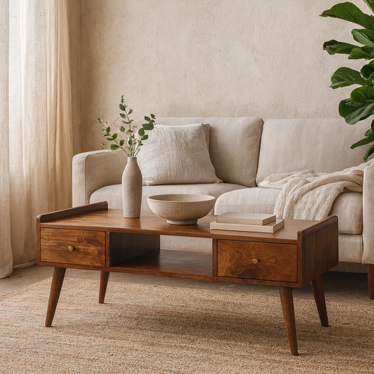 Volterra Chestnut Elevated Mango Wood TV Media Unit