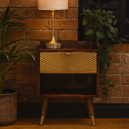 Merano Gold Drawer Bedside Table