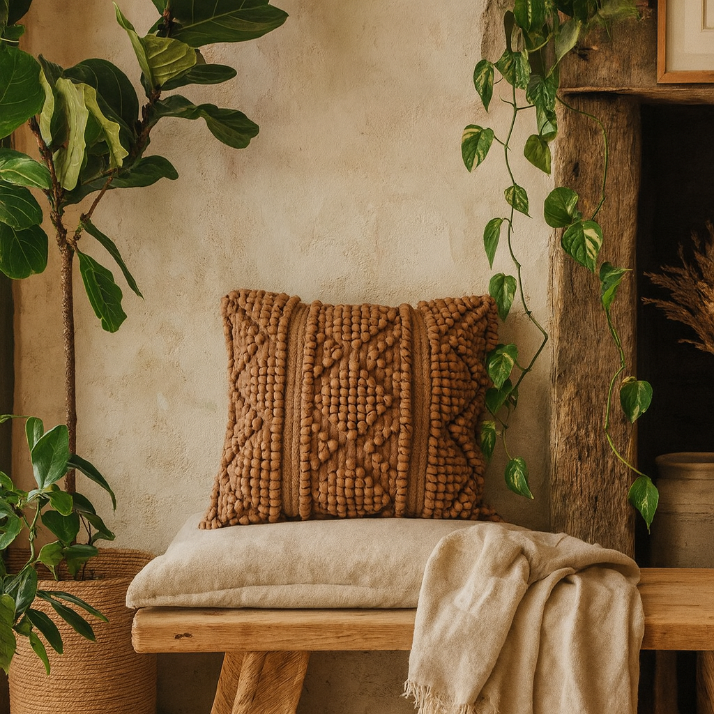Sarlat Set of 2 Handwoven Coffee Cushion Covers