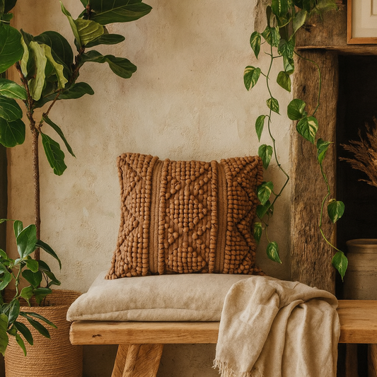 Sarlat Set of 2 Handwoven Coffee Cushion Covers