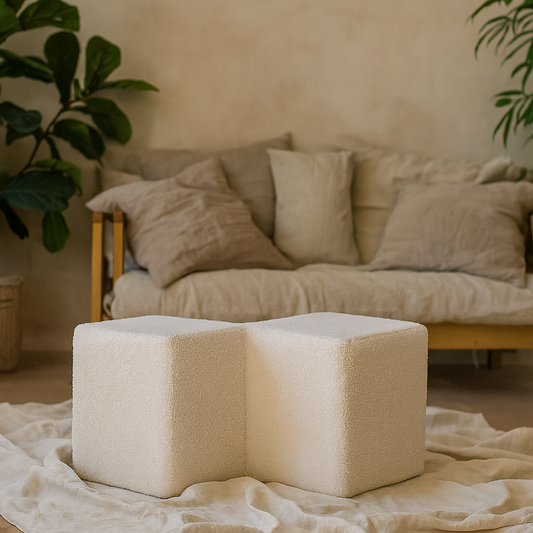 Sarlat White Boucle Twin Footstool