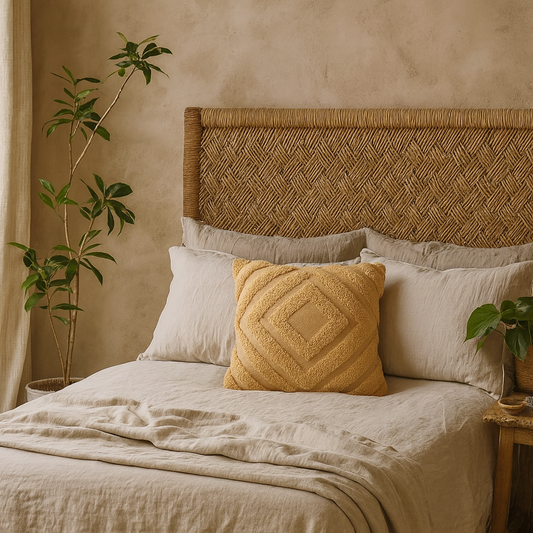 Set of 2 Perugia Soft Mustard Diamond Cushion Covers