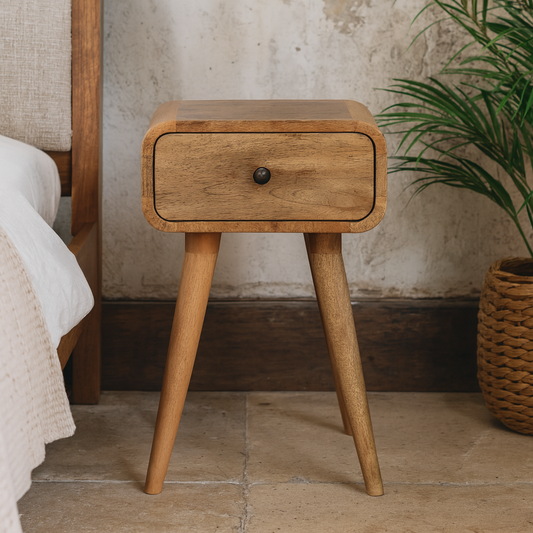 Vicenza Natural Mango Wood Nightstand with Drawer