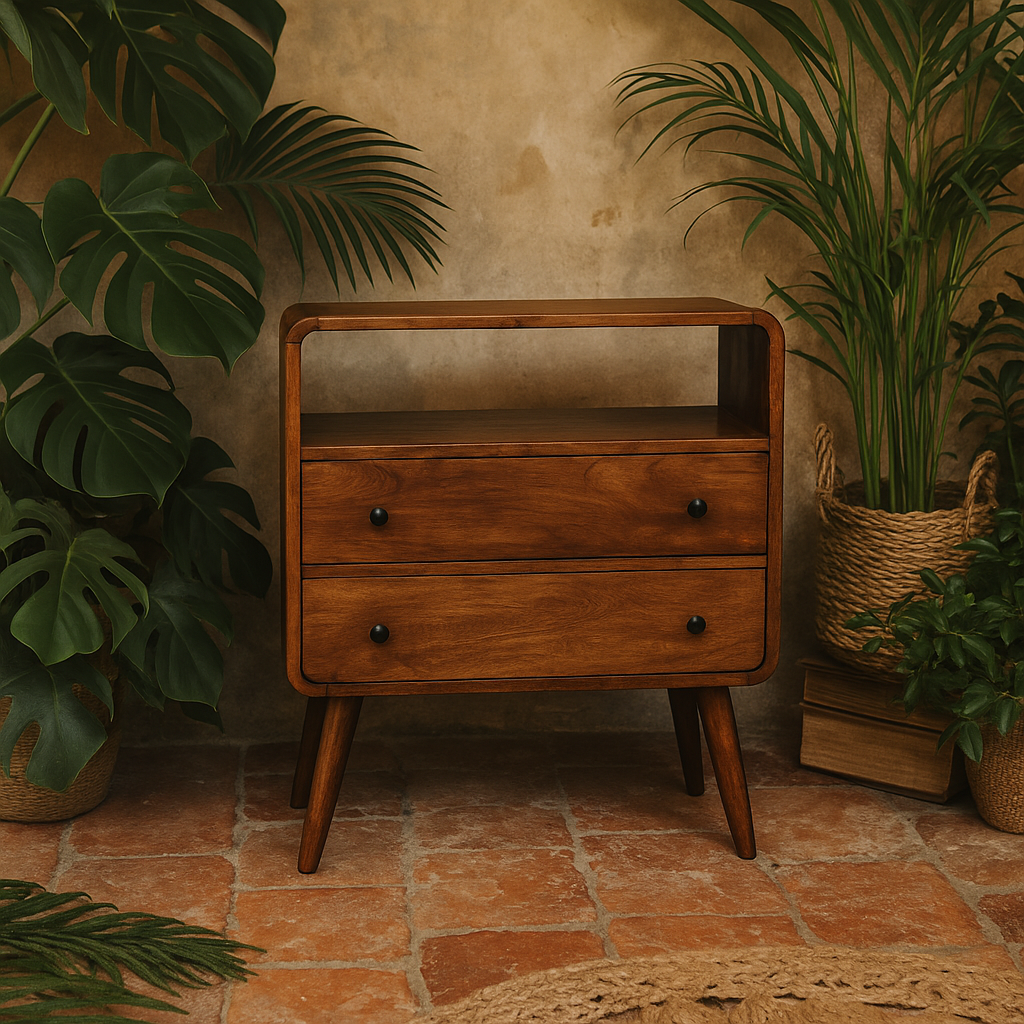 Trento Curved 2 Drawer Charm Console Table