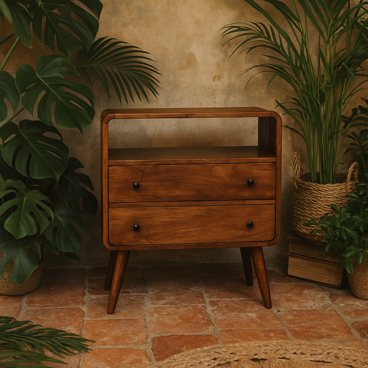 Trento Curved 2 Drawer Charm Console Table