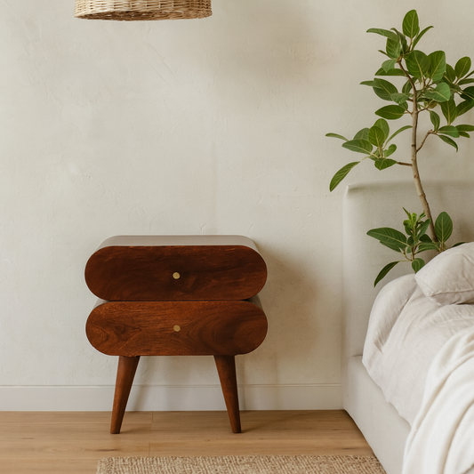 Brescia Bubble Chestnut Mango Wood Bedside table