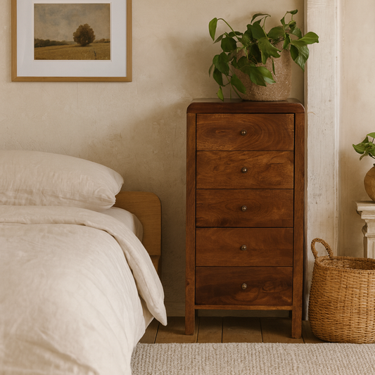 Tropea Mango Wood Tallboy Storage Cabinet
