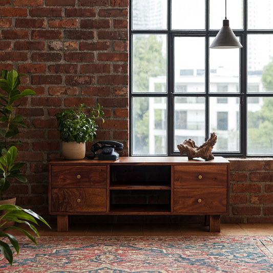 Bologna Sheesham Wood TV Media Unit 4 Drawers