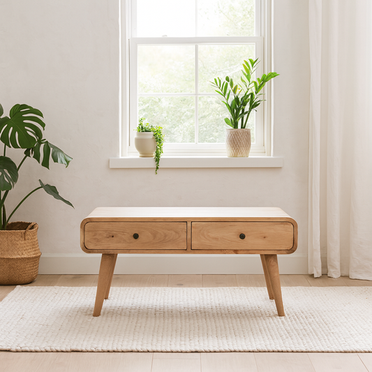 Ribeauville Curve Oak Mango Wood Coffee Table