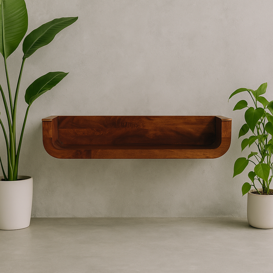 Dinan Chestnut Mango Wood Floating Console Table
