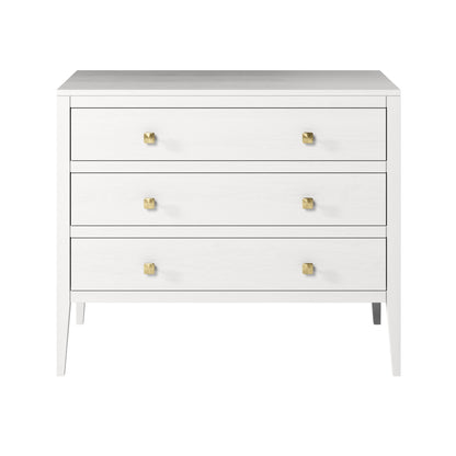 Paris White Wood Grain 3 Drawer Chest