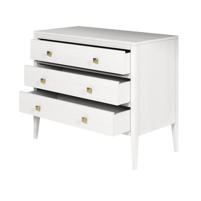 Paris White Wood Grain 3 Drawer Chest