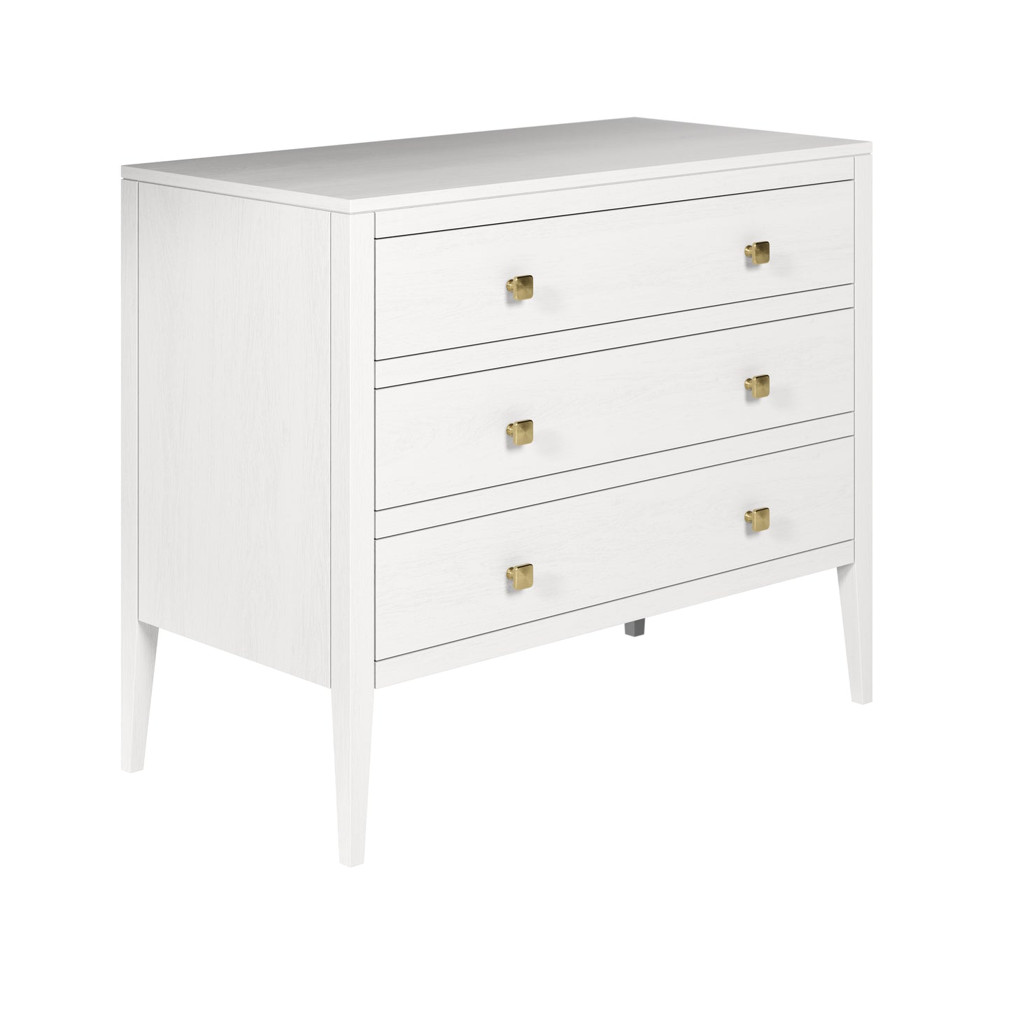 Paris White Wood Grain 3 Drawer Chest