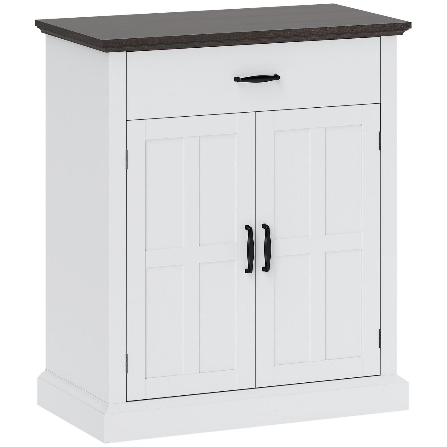 Marina Colu White Farmhouse Sideboard With Drawer Top And Twin Barn Doors