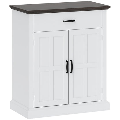 Marina Colu White Farmhouse Sideboard With Drawer Top And Twin Barn Doors
