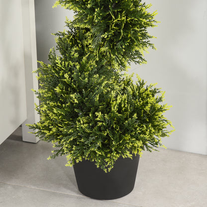 Dinolu Set Of 2 Artificial Spiral ShaFauxd Topiary Trees In Pots For Indoor Workspaces