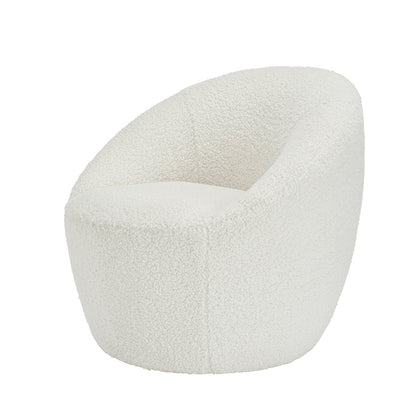 Cobh White Boucle Round Modern Armchar