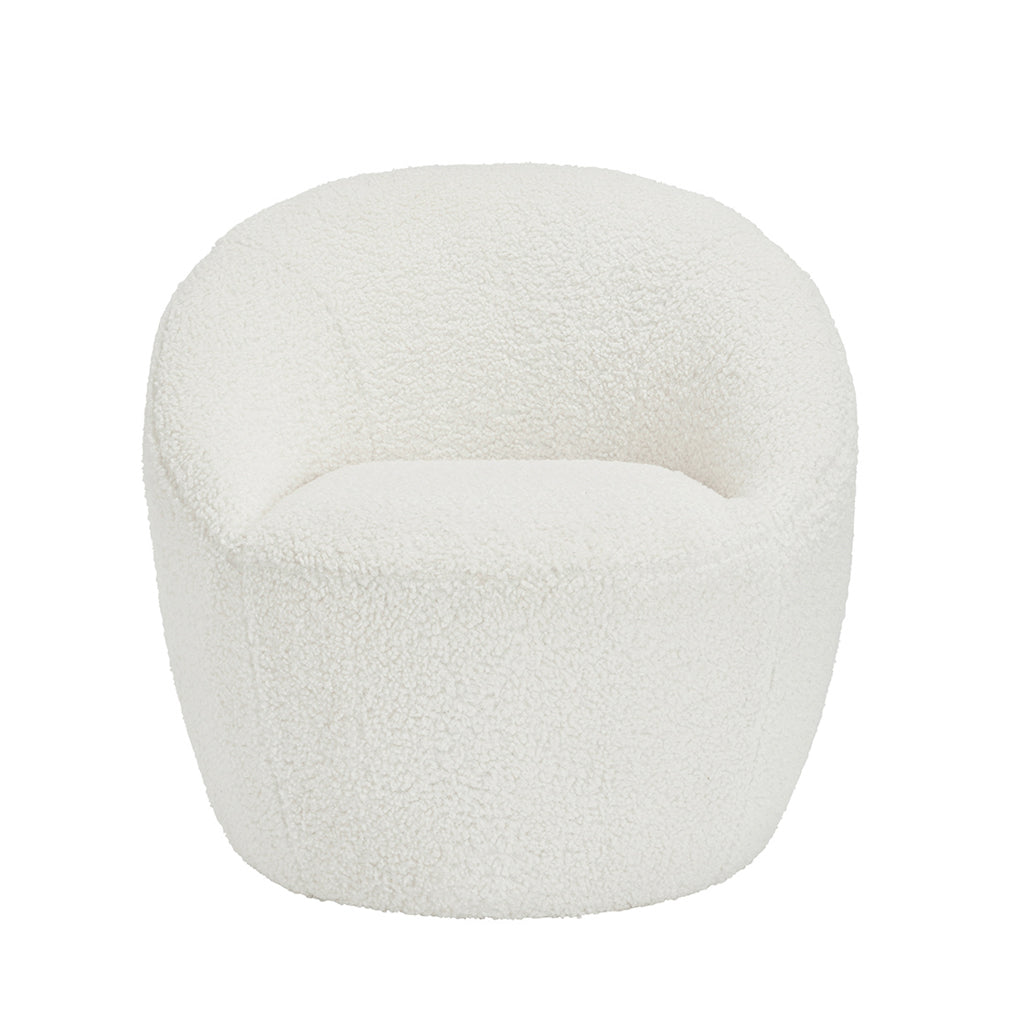Cobh White Boucle Round Modern Armchar