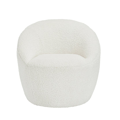 Cobh White Boucle Round Modern Armchar