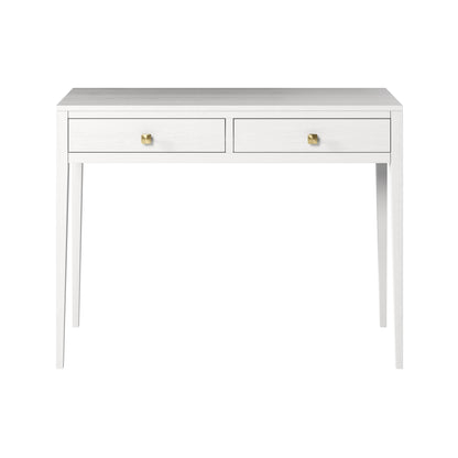 De Gaulle White Wood Grain Two Drawer Desk