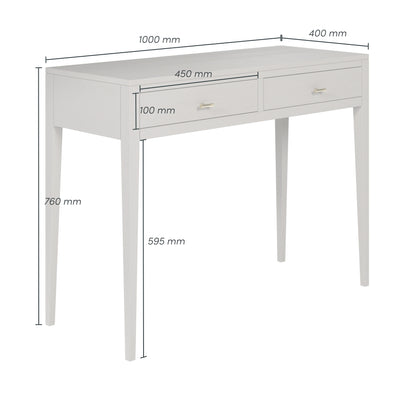 Valencia Mist Grey Wood Grain 2 Drawer Desk
