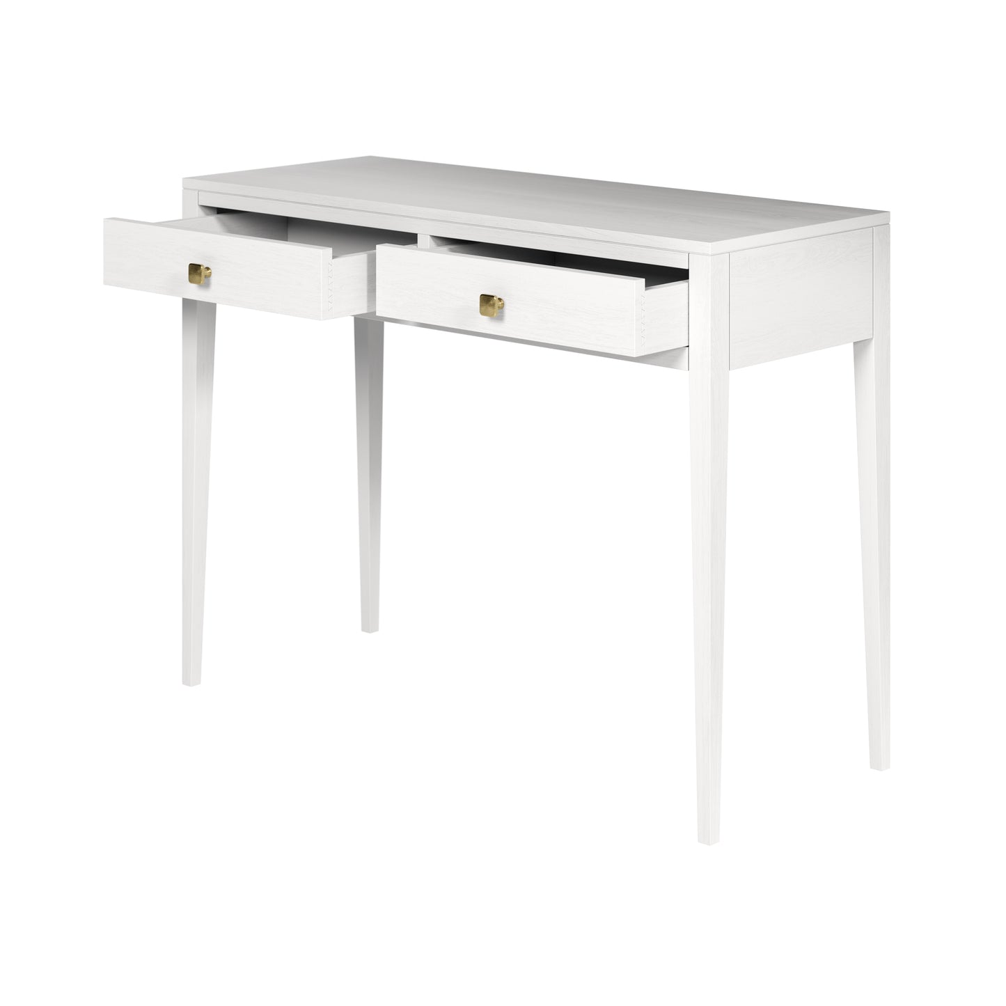 De Gaulle White Wood Grain Two Drawer Desk